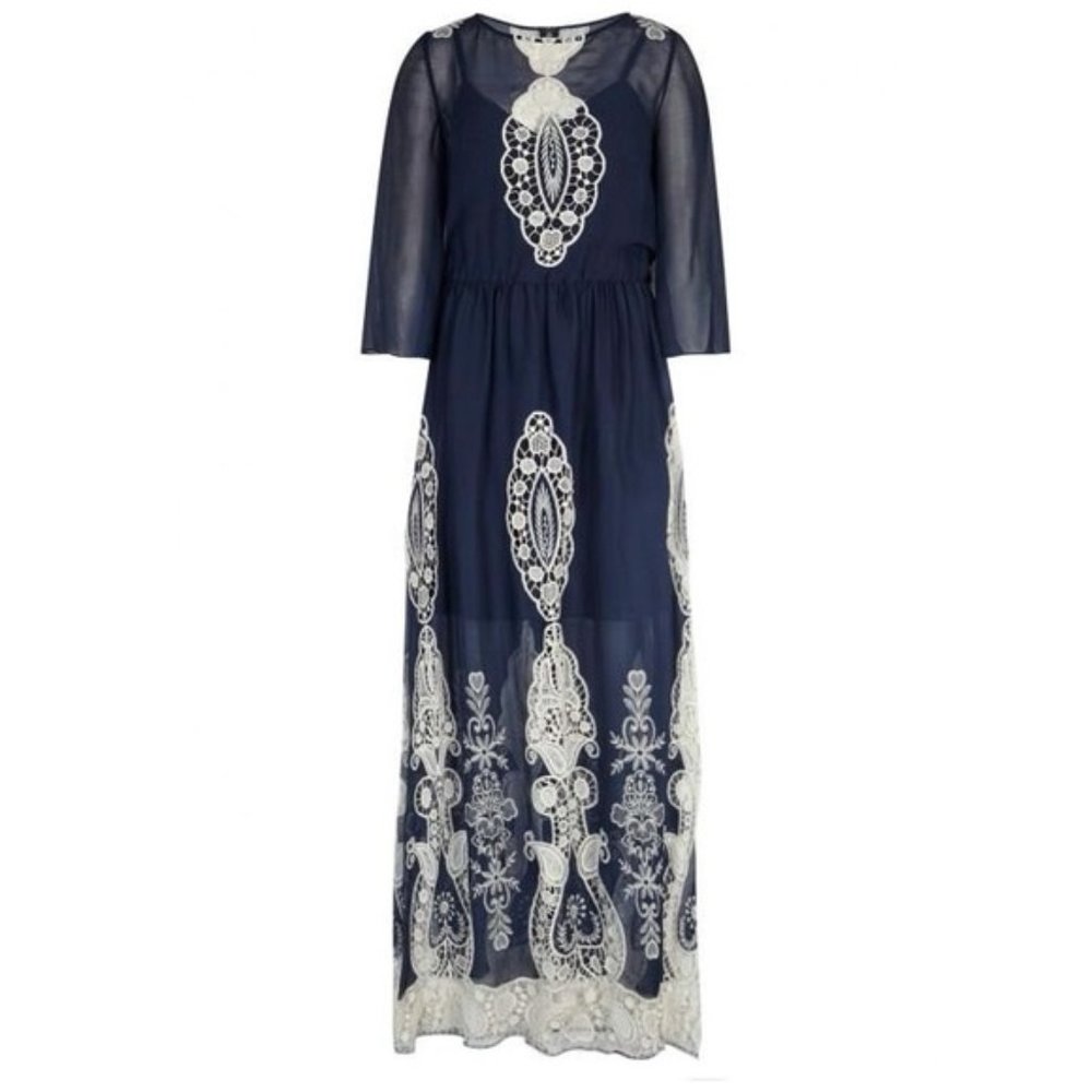 Alice & Olivia Aquinnah Lace Detail Maxi Dress size 2